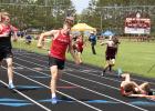 Noah Larson celebrates making it to state as an opponent crashes.