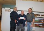 The Knights of Columbus from Sacred Heart Church in Staples recently donated $900 to the Staples Area Food Shelf. The money was raised at a pancake breakfast held at the church. Pictured, from left, are Arlyn Mack, Knights of Columbus member; Frank Leidenfrost, SAFS Director; and Rick Adameitz, Knights of Columbus member. (Staples World photo by Dawn Timbs)