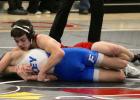 Jackson Odden won his match against Foley and filled in as the 133 pound varsity wrestler at Bemidji.