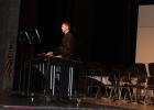 Geoffrey DeCamp, a sophomore at Staples-Motley High School, played a marimba solo at the Region 6A Solo/Ensemble Contest April 3, receiving a Suprior rating. Following his performance at Centennial Auditorium, DeCamp received feedback from Jonathan Laflamme (below left), Music Director at Central Lakes College in Brainerd. (Staples World photos by Dawn Timbs)