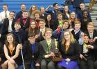 Front, left to right: Torii Nienow, Macy Judd, Alex Brings, Andrew Bates, Sadie Thompson, Caden Mrazek, Iain Sams. Second row: Micah Larson, Coach Delaney Larson, Jaydon Friedel, Connor Judd, Luke Bates, Cy Johnson. Third row: Jack Tyrell, Ethan Gilbertson, Jonah Johnson, Ari Brings, Samantha Mrazek, Lilly Niemi, Brooke Ferdon. Back: Emery Lorber, Coach Brian Sams, Coach Heather Sams, Grace Allen, Antonio Cuetera, Katie Niemi, Coach Coleman Klimek.