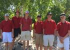 Staples-Motley boys golfers at the section meet, from left, Beck Erholtz, Jack Benson, Tyler Helling, Jack Adamietz, Alex Giza and Finn Erholtz. (Submitted photo)