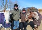 Horsemanship classes, hosted by Acorn Hill EAAT, will be held at Upper Oak Farm in rural Motley, owned by Ty and Kelly Peterson beginning in March. The Petersons are pictured with their horses Snow White (left) and Prince Charming. The sessions, PONIES4U, are for horse lovers ages eight - 16 and will be held on Saturdays from 1 - 3 p.m. (Staples World photos by Dawn Timbs)