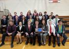 Staples-Motley Speech Team members competed in the Sub-Section Speech tournament April 7 in Menahga bringing home the second place trophy. (Submitted photo)