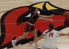 Ellie Lange starts the offense from the Cardinal logo at The Nest. (Staples World photos by Mark Anderson)