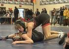 Leah Greenwaldt applies the famous Staples cradle move during the section tournament. (Submitted photo)